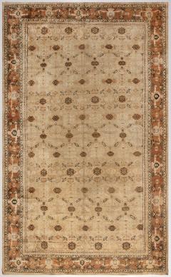 19th Century Indian Agra Beige and Brown Rug Size Adjusted  - 2461419