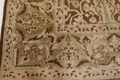 19th Century Indian Amritsar Botanic Brown Handwoven Wool Rug - 2461216
