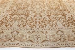 19th Century Indian Amritsar Botanic Brown Handwoven Wool Rug - 2461217