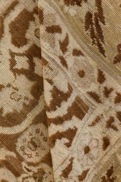 19th Century Indian Amritsar Botanic Brown Handwoven Wool Rug - 2461219