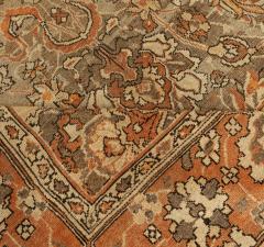 19th Century Indian Amritsar Brown Beige and Salmon Wool Rug - 2464698