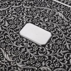 19th Century Indian Cutch Solid Silver Magnificent Large Tray C 1880 - 3235328