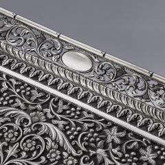 19th Century Indian Cutch Solid Silver Magnificent Large Tray C 1880 - 3235332