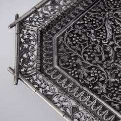 19th Century Indian Cutch Solid Silver Magnificent Large Tray C 1880 - 3235333