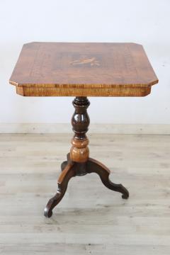 19th Century Inlaid Walnut Antique Tripod Table or Pedestal Table - 3591380