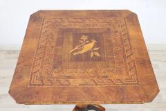 19th Century Inlaid Walnut Antique Tripod Table or Pedestal Table - 3591381