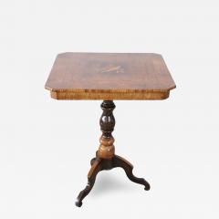 19th Century Inlaid Walnut Antique Tripod Table or Pedestal Table - 3592462