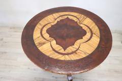 19th Century Inlaid Walnut Round Gueridon Table or Pedestal Table - 2484623