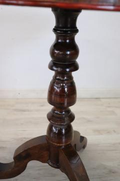19th Century Inlaid Walnut Round Gueridon Table or Pedestal Table - 2484624