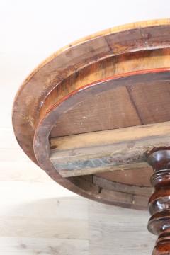 19th Century Inlaid Walnut Round Gueridon Table or Pedestal Table - 2484625