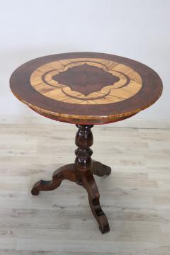 19th Century Inlaid Walnut Round Gueridon Table or Pedestal Table - 2484631