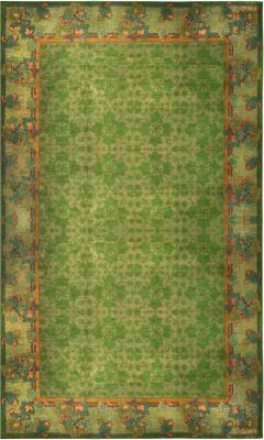 19th Century Irish Donegal Green Handmade Wool Rug - 2461141
