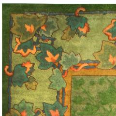 19th Century Irish Donegal Green Handmade Wool Rug - 2461144