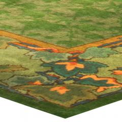 19th Century Irish Donegal Green Handmade Wool Rug - 2461145