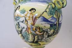 19th Century Italian Antique Majolica Large Hand Painted Antique Vase Signed - 2481303