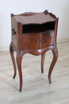 19th Century Italian Antique Nightstand in Solid Walnut - 3691076