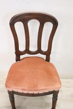 19th Century Italian Antique Single Chair with Velvet Seat - 3480539