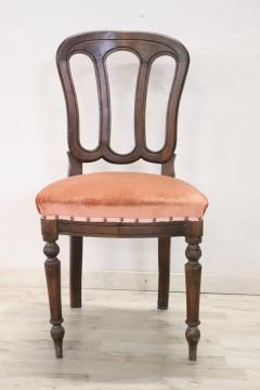 19th Century Italian Antique Single Chair with Velvet Seat - 3480542