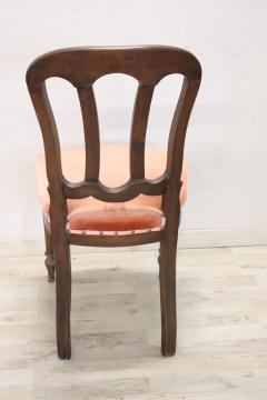 19th Century Italian Antique Single Chair with Velvet Seat - 3480543