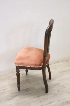 19th Century Italian Antique Single Chair with Velvet Seat - 3480544