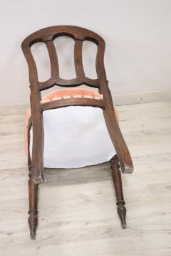 19th Century Italian Antique Single Chair with Velvet Seat - 3480546
