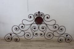 19th Century Italian Baroque Style Wrought Iron Antique Headboard - 2670264