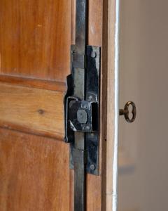 19th Century Italian Blue Painted Cherrywood Wardrobe with Original Hardware - 4437748