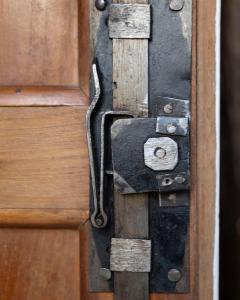 19th Century Italian Blue Painted Cherrywood Wardrobe with Original Hardware - 4437756
