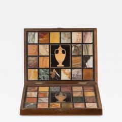 19th Century Italian Box of Specimen Marbles with Neoclassical Urns - 4095517