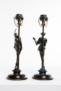 19th Century Italian Bronze Candlesticks A Pair - 1553025