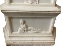 19th Century Italian Carrara Marble Pedestal Neoclassical Carvings Figural - 3445791