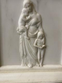 19th Century Italian Carrara Marble Pedestal Neoclassical Carvings Figural - 3445794