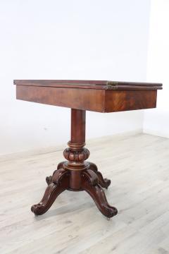 19th Century Italian Carved Mahogany Wood Antique Game Table - 2251303