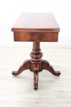 19th Century Italian Carved Mahogany Wood Antique Game Table - 2251310