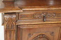 19th Century Italian Carved Oak Wood Majestic Antique Sideboard 1850s - 2372437