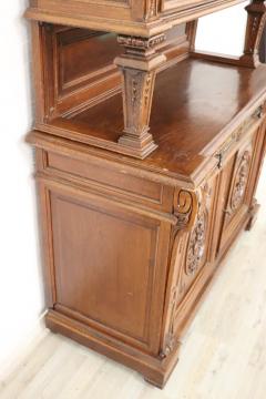 19th Century Italian Carved Oak Wood Majestic Antique Sideboard 1850s - 2372443