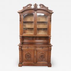 19th Century Italian Carved Oak Wood Majestic Antique Sideboard 1850s - 2378569