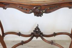 19th Century Italian Carved Walnut Antique Console Table with Mirror - 2246368