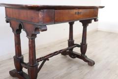 19th Century Italian Carved Walnut Antique Writing Desk - 2333655