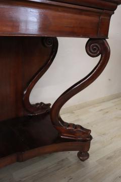 19th Century Italian Carved Walnut Charle X Antique Console Table - 2428760