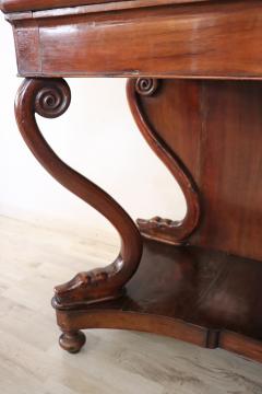 19th Century Italian Carved Walnut Charle X Antique Console Table - 2428761