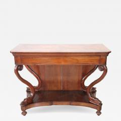 19th Century Italian Carved Walnut Charle X Antique Console Table - 2429657