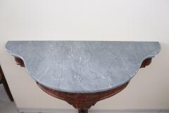 19th Century Italian Carved Wood Antique Console Table with Marble Top - 2423719