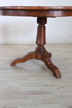 19th Century Italian Charles X Briar Walnut Round Center Table - 2562759