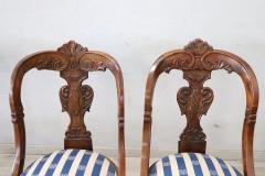 19th Century Italian Charles X Carved Walnut Set of Four Antique Chairs - 3555677