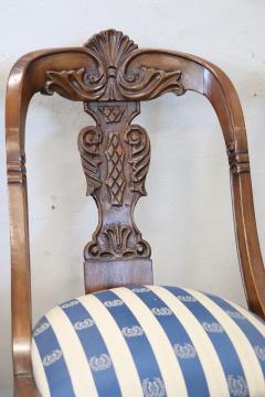 19th Century Italian Charles X Carved Walnut Set of Four Antique Chairs - 3555724