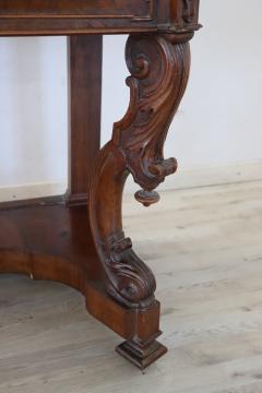 19th Century Italian Charles X Carved Walnut Vanity Table - 2227541