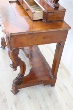 19th Century Italian Charles X Carved Walnut Vanity Table - 2227543