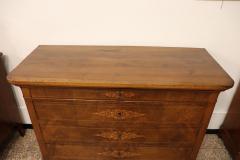 19th Century Italian Charles X Inlaid Walnut Antique Chest of Drawers Restored - 4194850