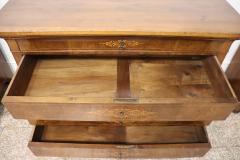 19th Century Italian Charles X Inlaid Walnut Antique Chest of Drawers Restored - 4194856
